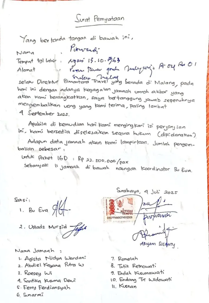 Rugi Rp 15 M, Bimantara Tetap Refund Rp 5,6 M ke 250 Jamaahnya 1 Bimantara